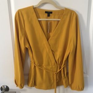 J. Crew Drapey crepe faux-wrap top
